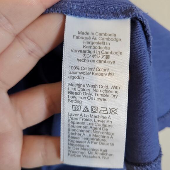 J Crew Factory Slub Cotton Tee Blue Women's Size XL Basic Everyday Casual - Picture 5 of 6